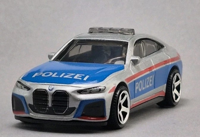 Matchbox 2026 European Cars Series 2/5, 2023 BMW i4 Police Sedan, NEW/LOOSE, silver