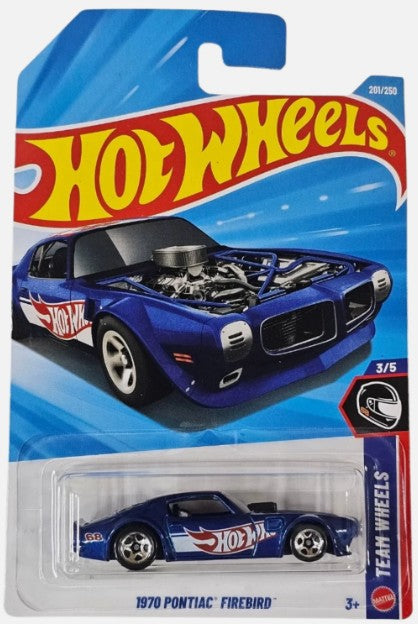 Hot Wheels 2026 #201/250, 1970 Pontiac Firebird, HW race team blue