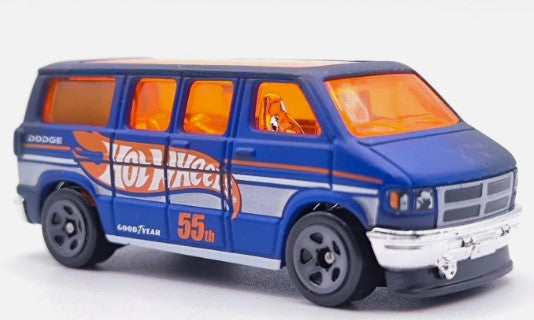 Hot Wheels 2023 #066/250 Dodge Van, NEW/LOOSE, HW racing blue
