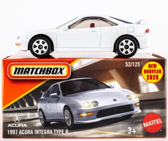 Matchbox 2025 Power Grabs #052/125, 1997 Acura Integra Type R, championship white