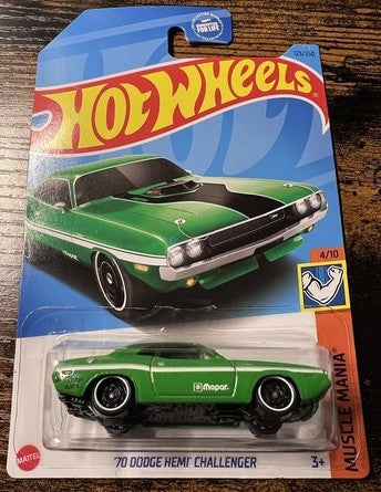 Hot Wheels 2023 #123/250, '70 Dodge Hemi Challenger, green