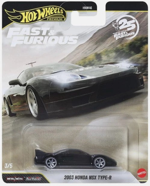 Hot Wheels 2026 Premium Fast & Furious 25th 3/5, 2003 Honda NSX Type R, black