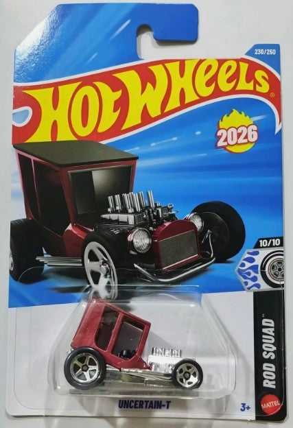 Hot Wheels 2026 #230/250, Uncertain-T, metalflake burgundy