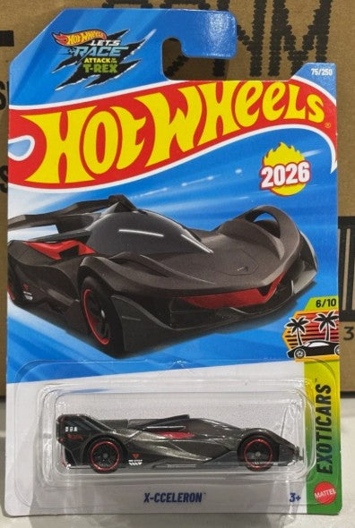 Hot Wheels 2026 #075/250, X-cceleron, metalflake grey
