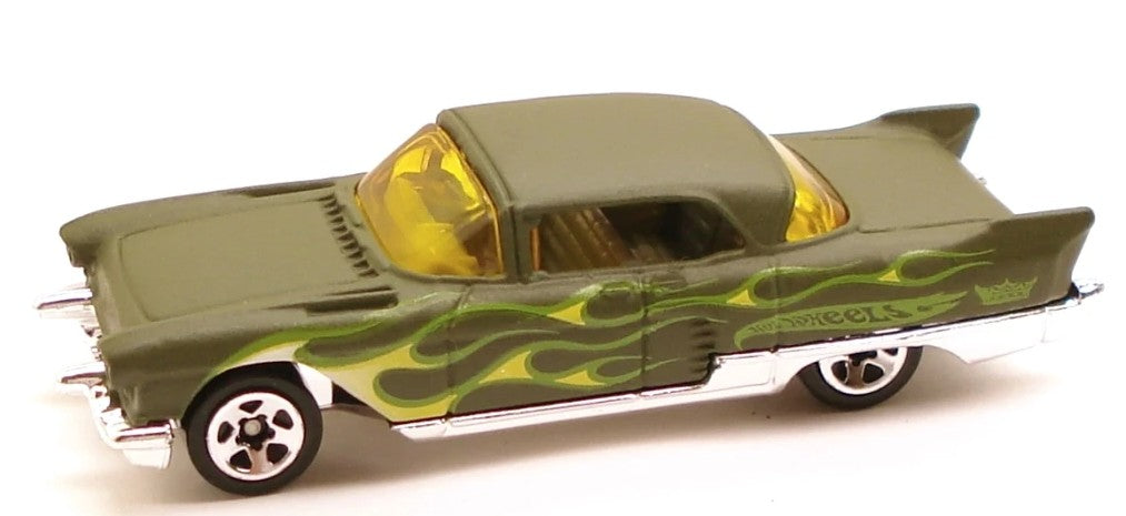 Hot Wheels 2004 #201, '57 Cadillac Eldorado Brougham, NEW/LOOSE, flat olive green