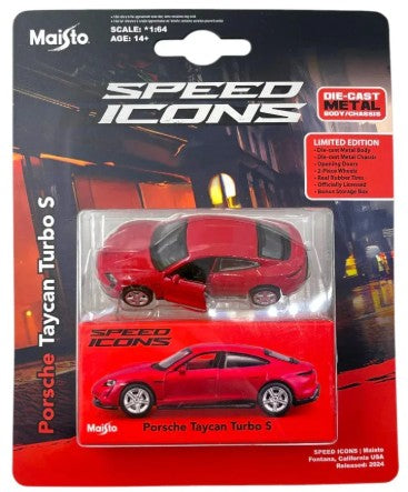 Maisto 2026 Speed Icons, Porsche Taycan Turbo S, red