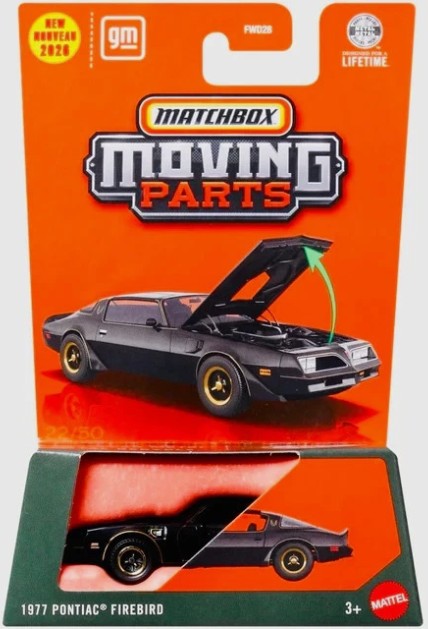 Matchbox 2026 Moving Parts 22/50, 1977 Pontiac Firebird, starlight black