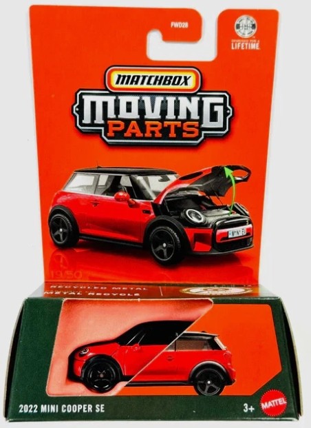 Matchbox 2026 Moving Parts 19/50, 2022 Mini Cooper SE, chili red