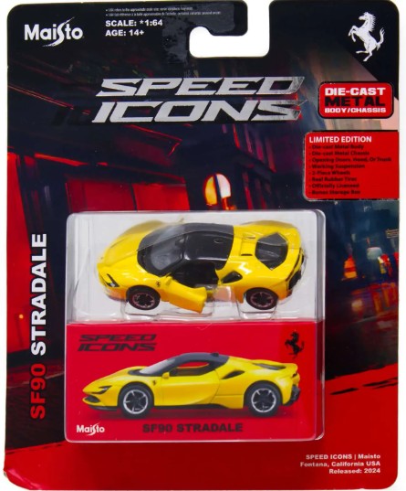 Maisto 2026 Speed Icons, Ferrari SF90 Stradale, yellow