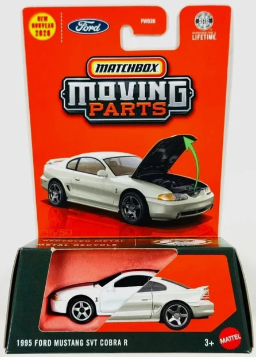 Matchbox 2026 Moving Parts, 1995 Ford Mustang SVT Cobra R, white