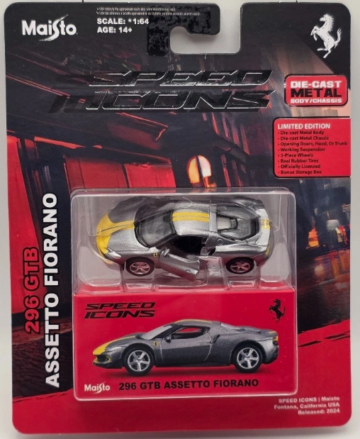 Maisto 2026 Speed Icons, Ferrari 296 GTB Asetto, silver