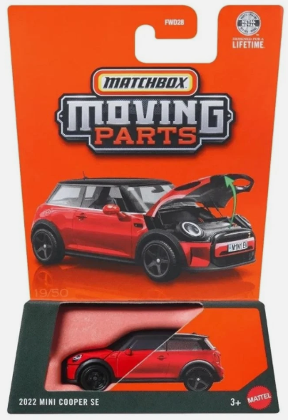 Matchbox 2026 Moving Parts, 2022 Mini Cooper SE, chili red