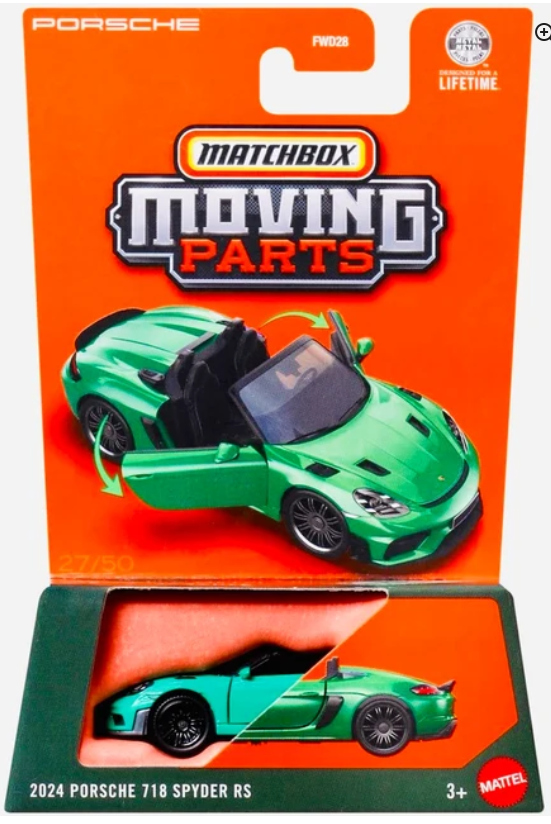 Matchbox 2026 Moving Parts, 2024 Porsche 917 Spyder RS, python green