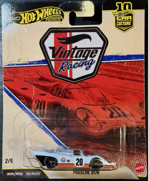 Hot Wheels 2026 Premium Vintage Racing 2/5, Porsche 917K, Gulf racing blue