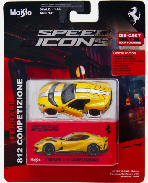 Maisto 2026 Speed Icons, Ferrari 812 Competizione, yellow