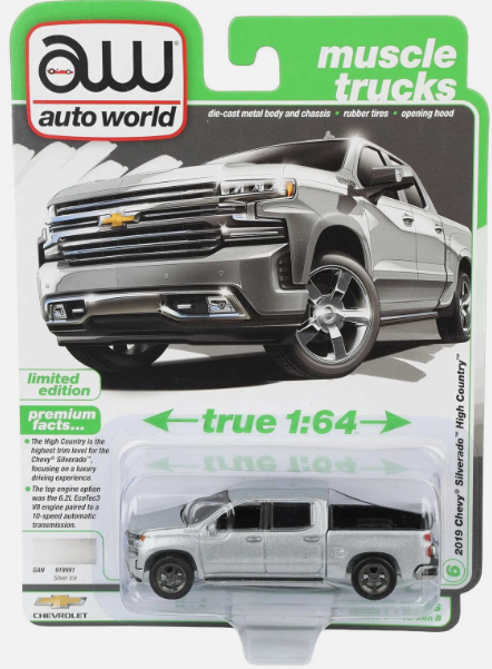 Auto World Muscle Trucks, 2019 Chevy Silverado High Country, silver ice