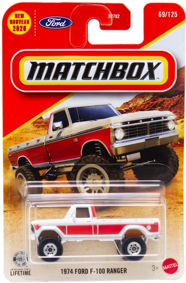 Matchbox 2026 #069/125, 1974 Ford F-100 Ranger, white & red