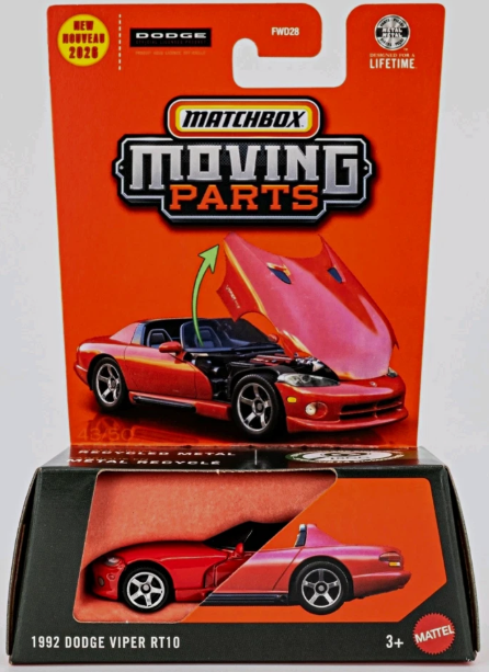 Matchbox 2026 Moving Parts, 1992 Dodge Viper RT10, red