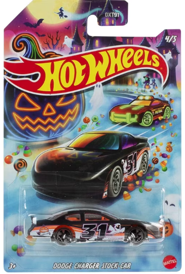 Hot Wheels 2026 Halloween 4/5, Dodge Charger Stock Car, black
