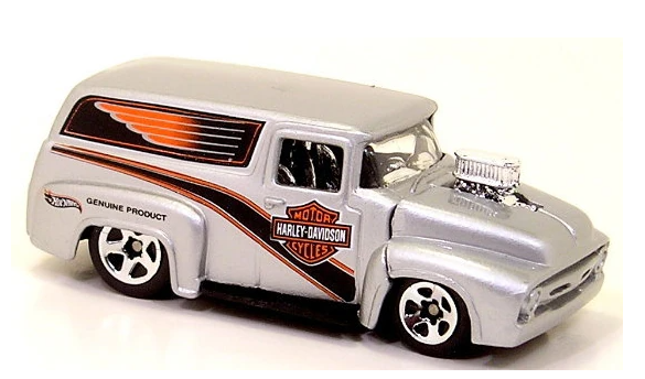 Hot Wheels 2021 Harley-Davidson 5-Pack, '56 Ford Truck, PREOWNED/LOOSE, silver