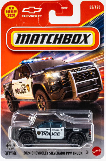 Matchbox 2026 #092/125, 2024 Chevrolet Silverado PPV Truck, black