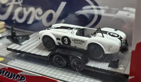 M2 Machines, 1965 Shelby Cobra from Speed and Performance set (car and trailer only), NEW/LOOSE, white