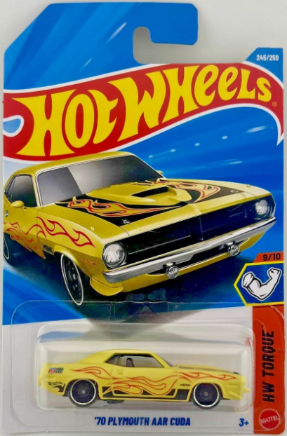 Hot Wheels 2026 #245/250, '70 Plymouth AAR Cuda, yellow