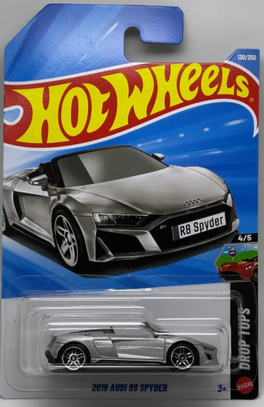 Hot Wheels 2026 #130/250, 2019 Audi R8 Spyder, NEW/LOOSE, silver