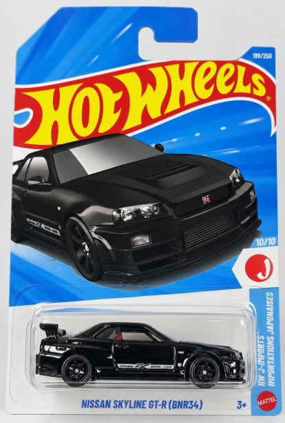 Hot Wheels 2026 #199/250, Nissan Skyline GT-R (BNR34), black