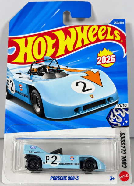 Hot Wheels 2026 #250/250, Porsche 908-3, Gulf racing blue