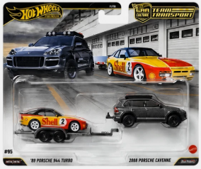 Hot Wheels Car Culture Team Transport #95, '89 Porsche 944 Turbo & 2008 Porsche Cayenne