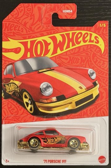 Hot Wheels 2027 59th Anniversary Mix 1 1/5, '71 Porsche 911, red & gold