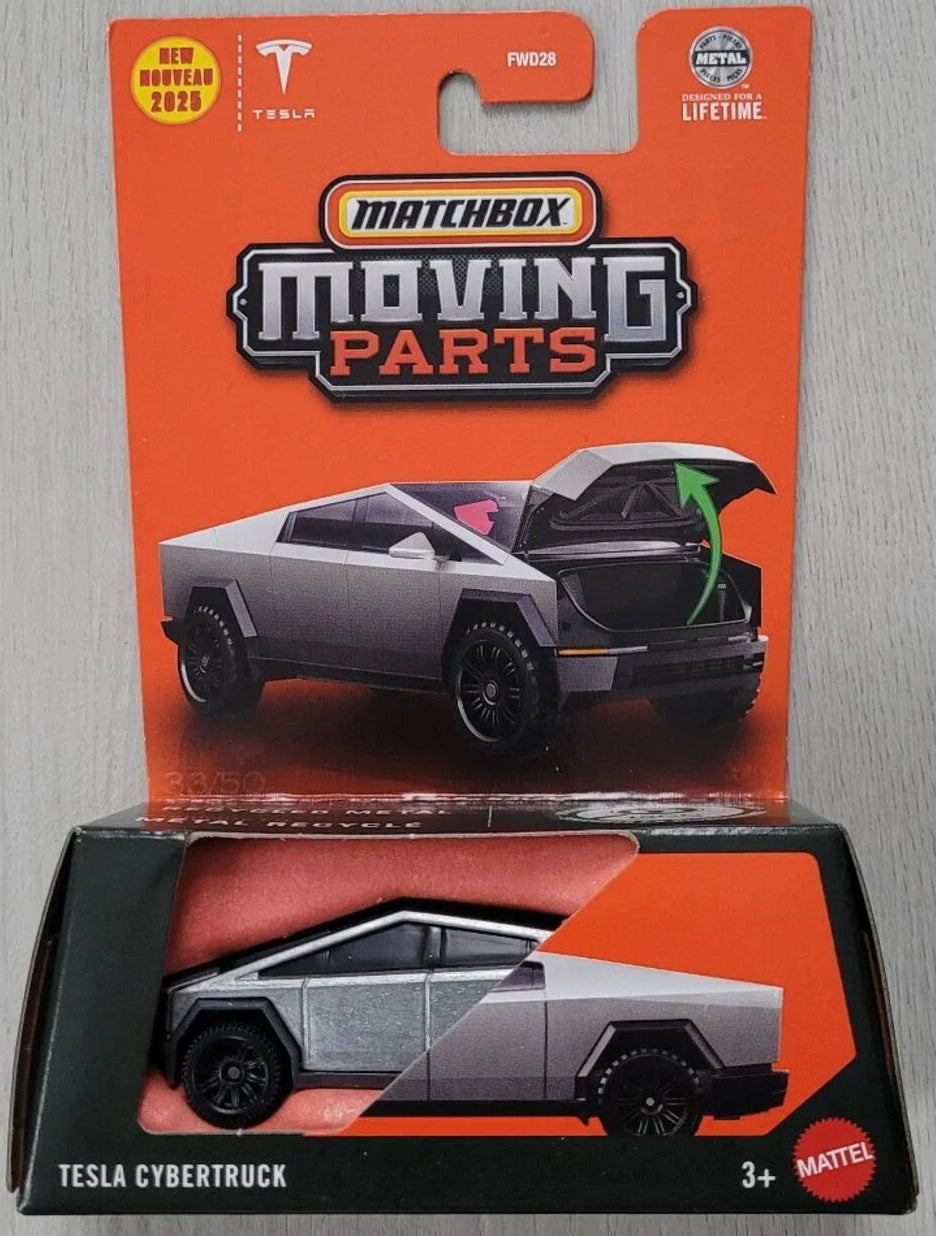 Matchbox 2025 Moving Parts, Tesla Cybertruck, silver