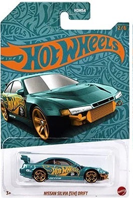 Hot Wheels 2024 56th Anniversary 2/6, Nissan Silvia (S14) Drift, teal/gold