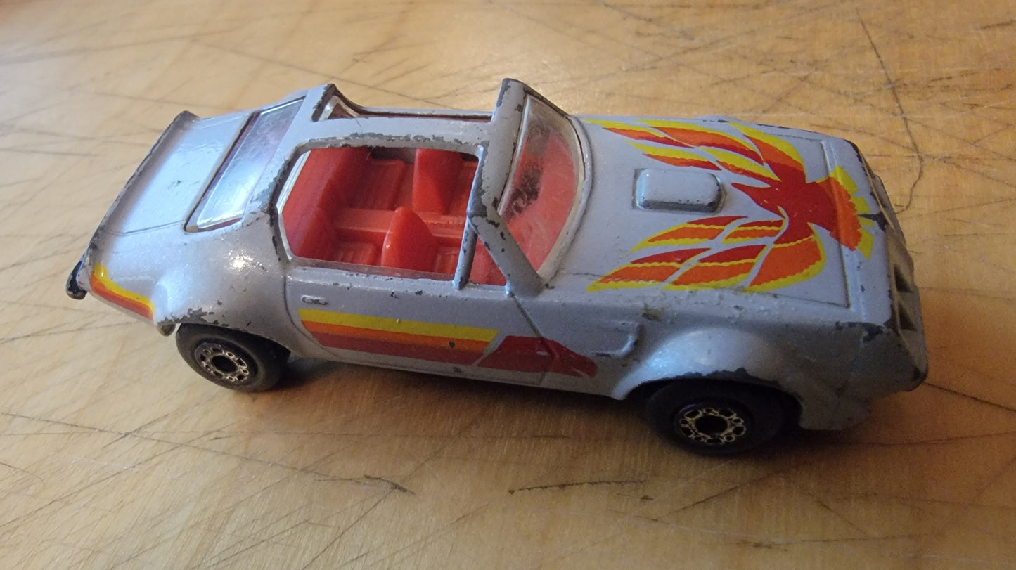 Matchbox 1985 #35/75 Pontiac Firebird T-Roof, PREOWNED/LOOSE, grey