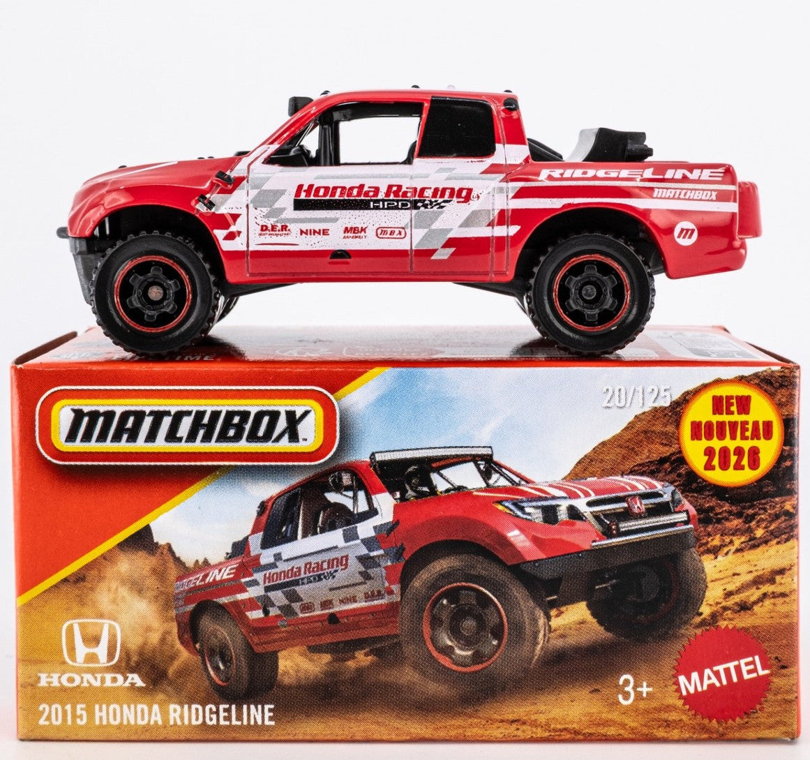 Matchbox 2026 Power Grabs #020/100, 2015 Honda Ridgeline, red