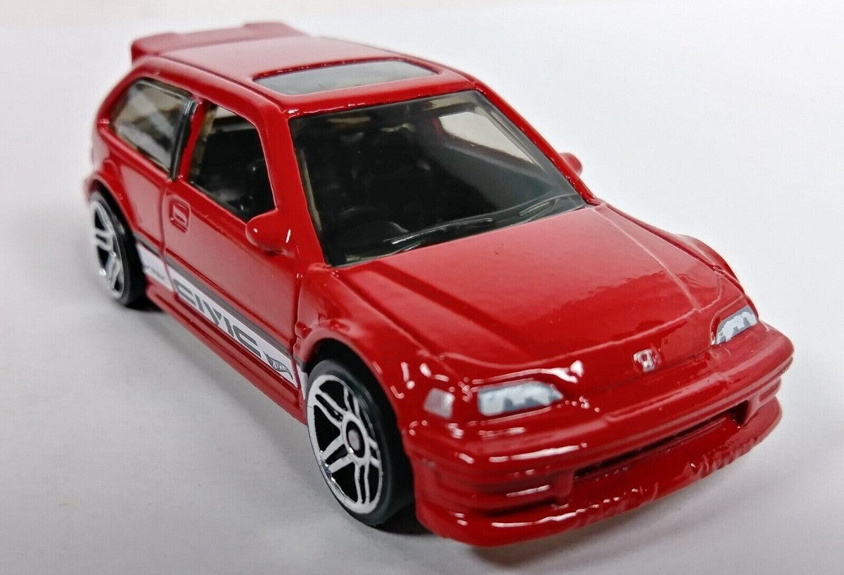 Hot Wheels 2023 #096/250 1990 Honda Civic EF, NEW/LOOSE, red