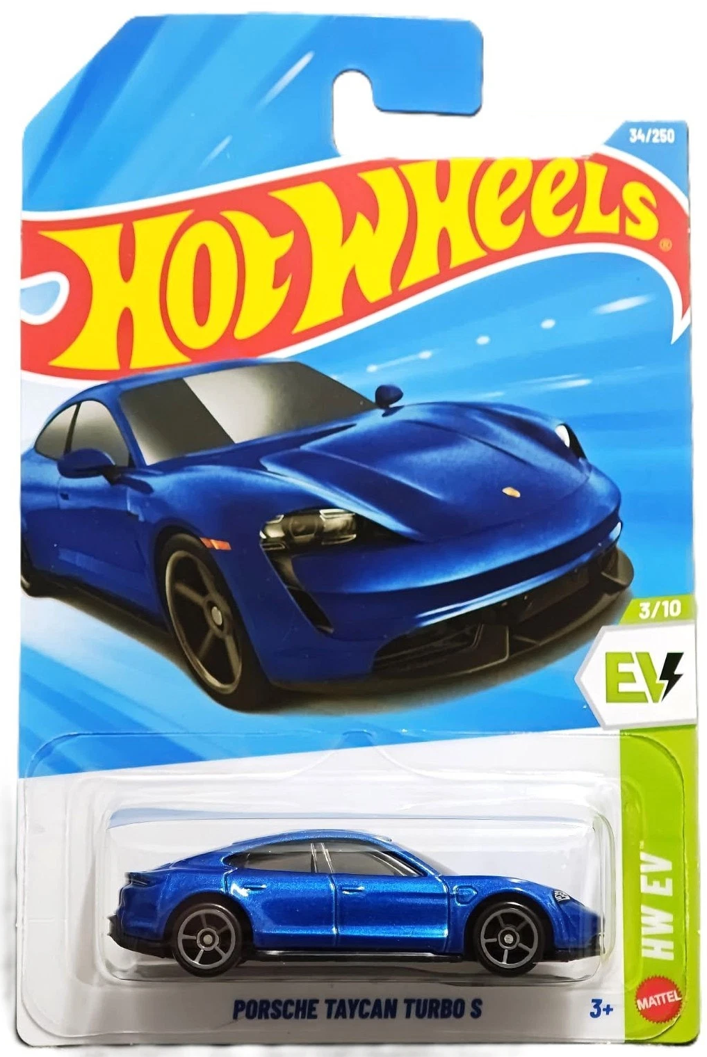 Hot Wheels 2026 #034/250 Porsche Taycan Turbo S, blue