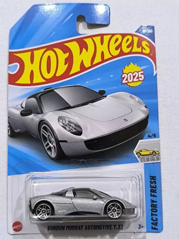 Hot Wheels 2025 #090/250 Gordon Murray Automotive T.33, silver