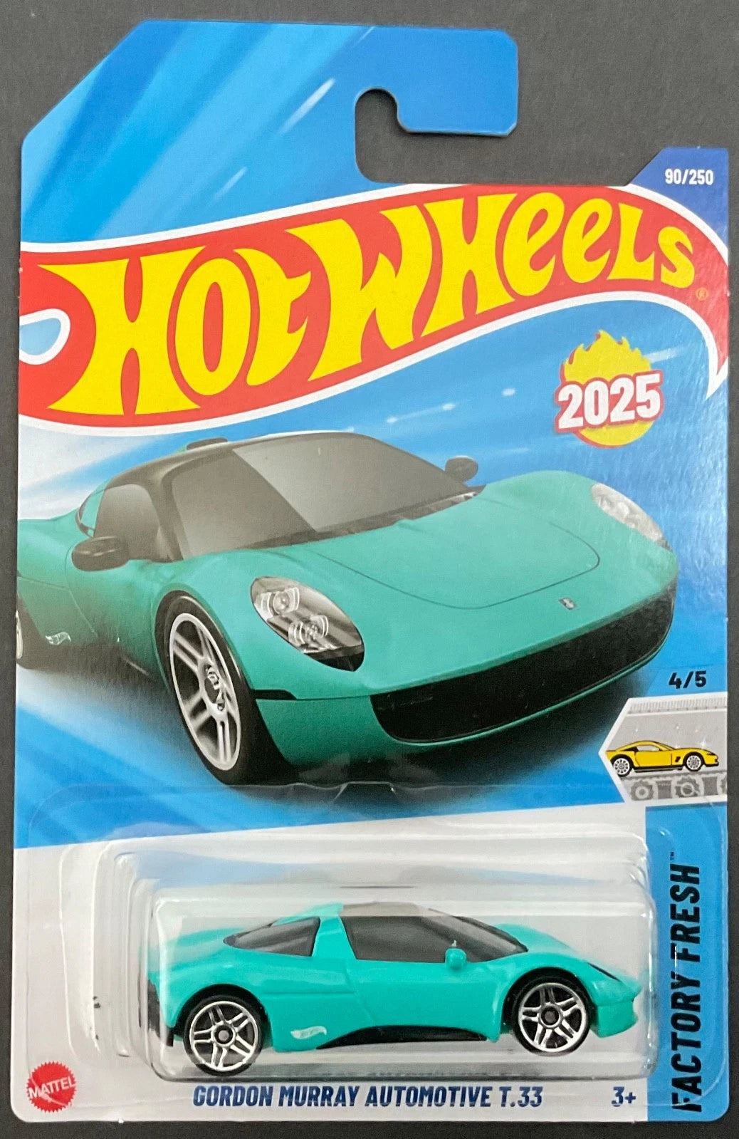 Hot Wheels 2025 #090/250 Gordon Murray Automotive T.33, turquoise