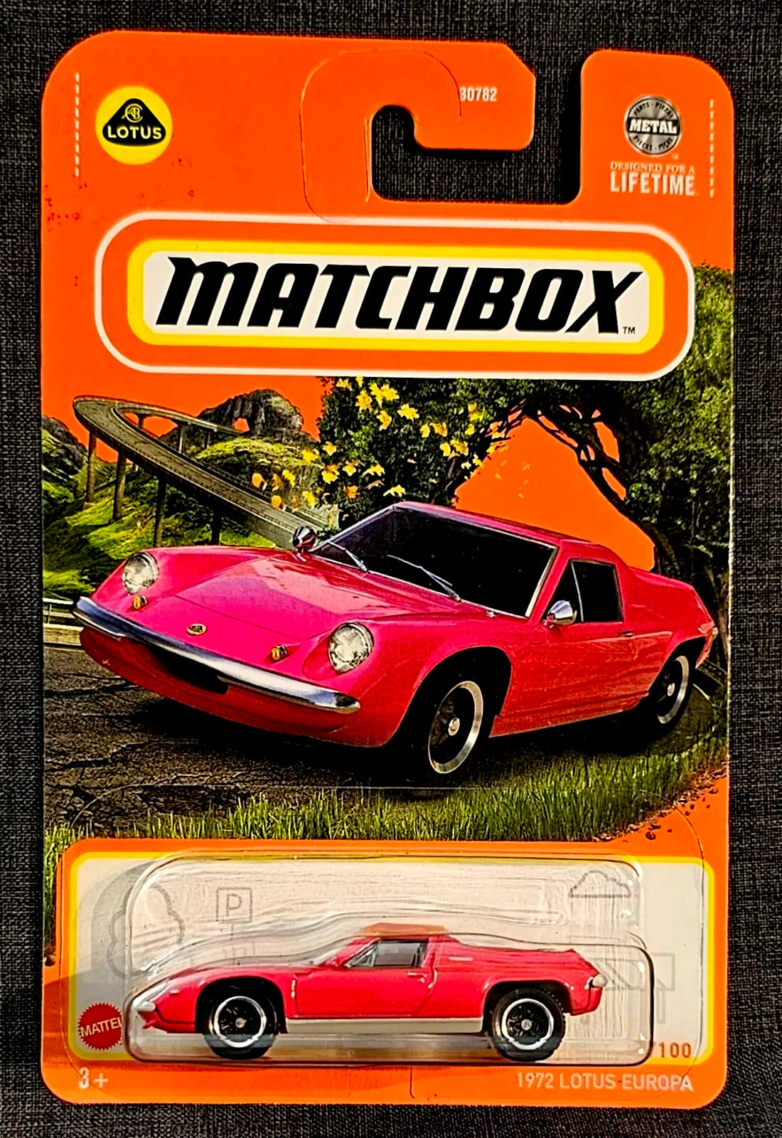 Matchbox 2024 #093/100 1972 Lotus Europa, pinkish red