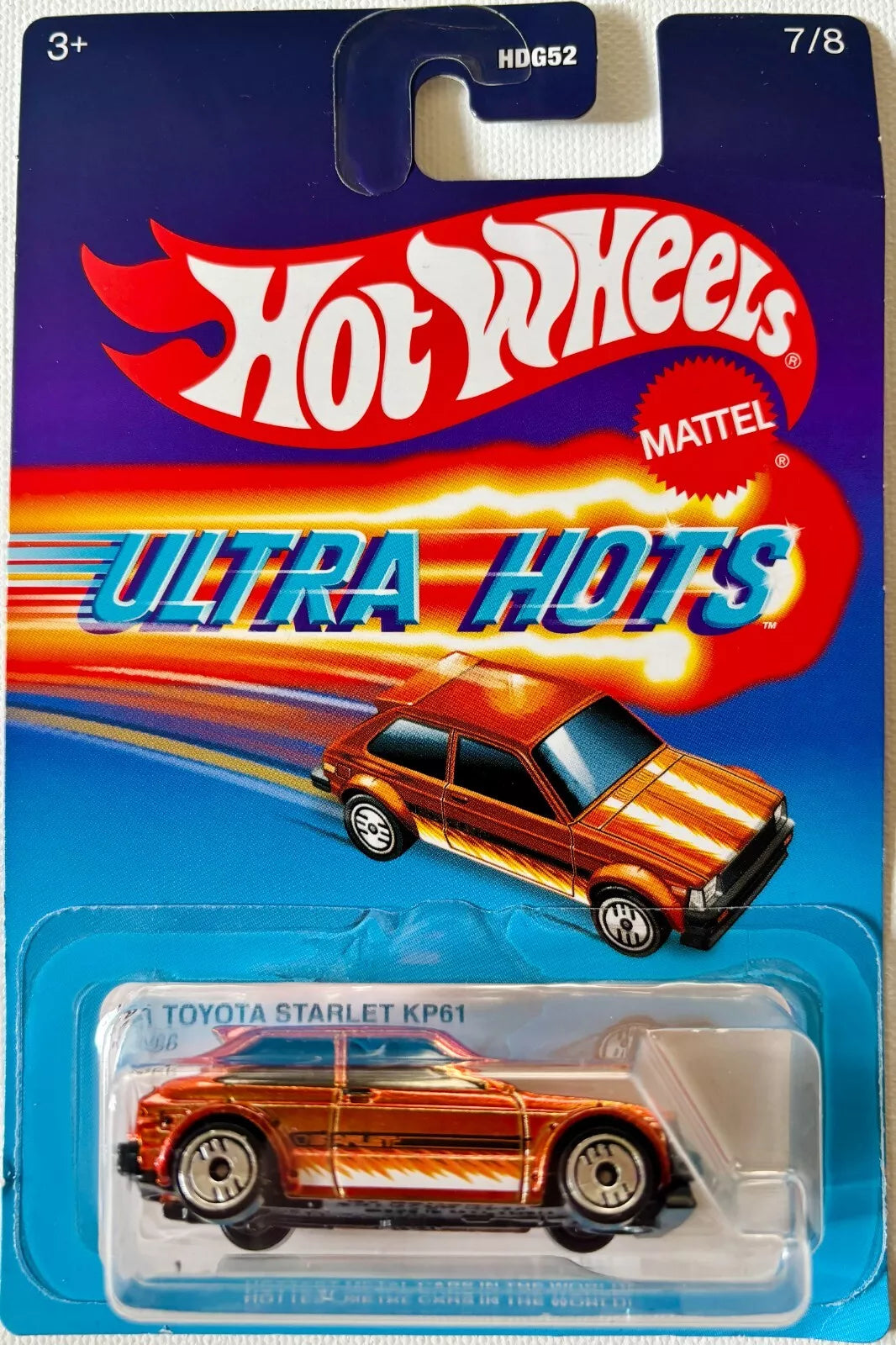 Hot Wheels 2025 Ultra Hots Mix A 7/8 '81 Toyota Starlet KP61, spectraflame orange