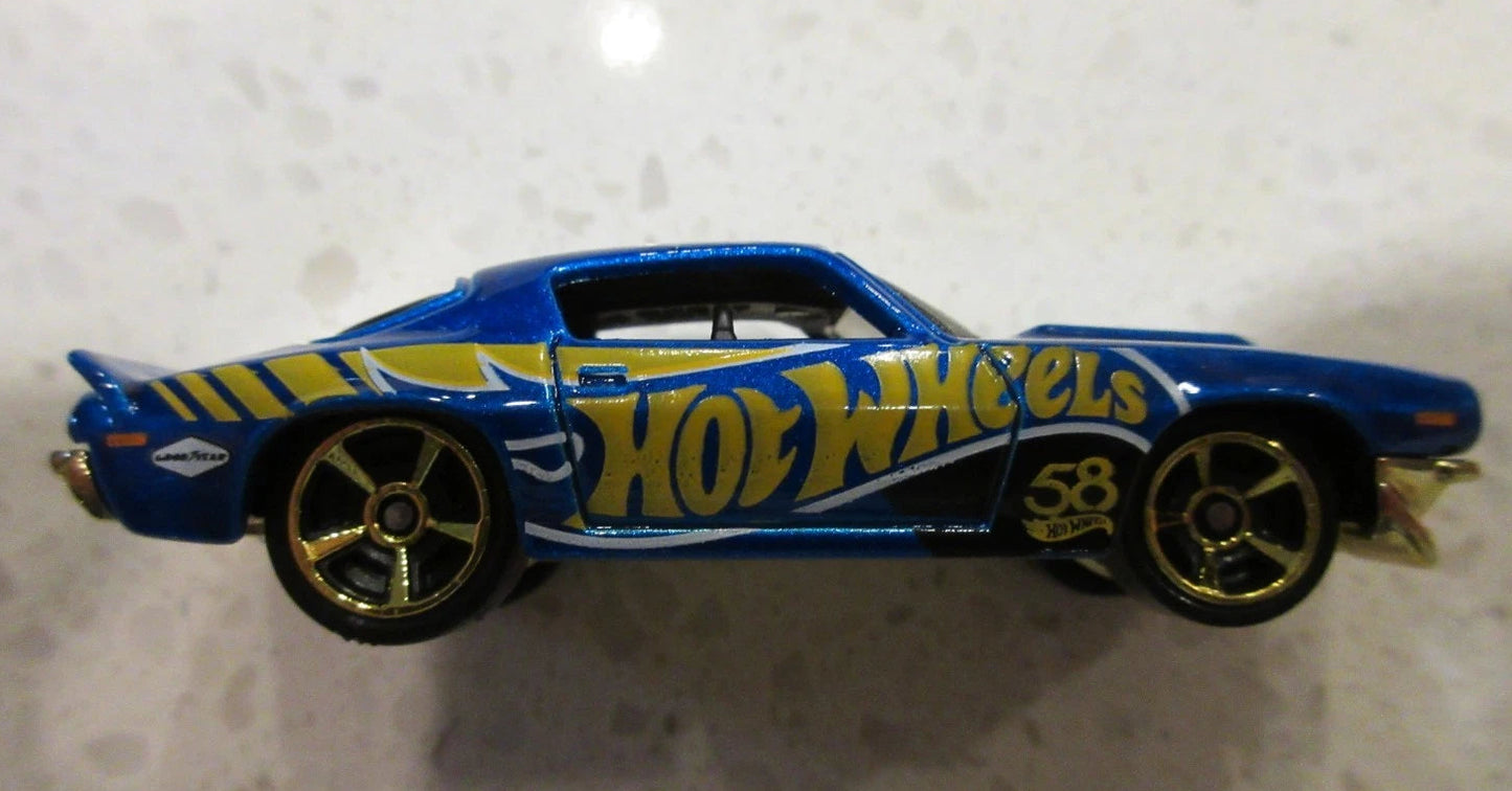 Hot Wheels 2026 58th Anniversary Mix A, 3/6 '70 Chevy Camaro RS, NEW/LOOSE, blue and gold