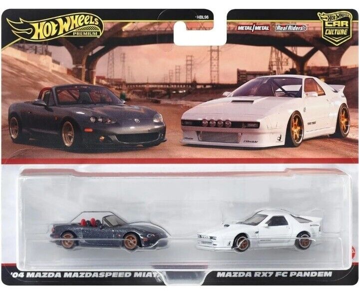 Hot Wheels Premium 2-pack '04 Mazda Mazdaspeed Miata & Mazda RX-7 FC Pandem