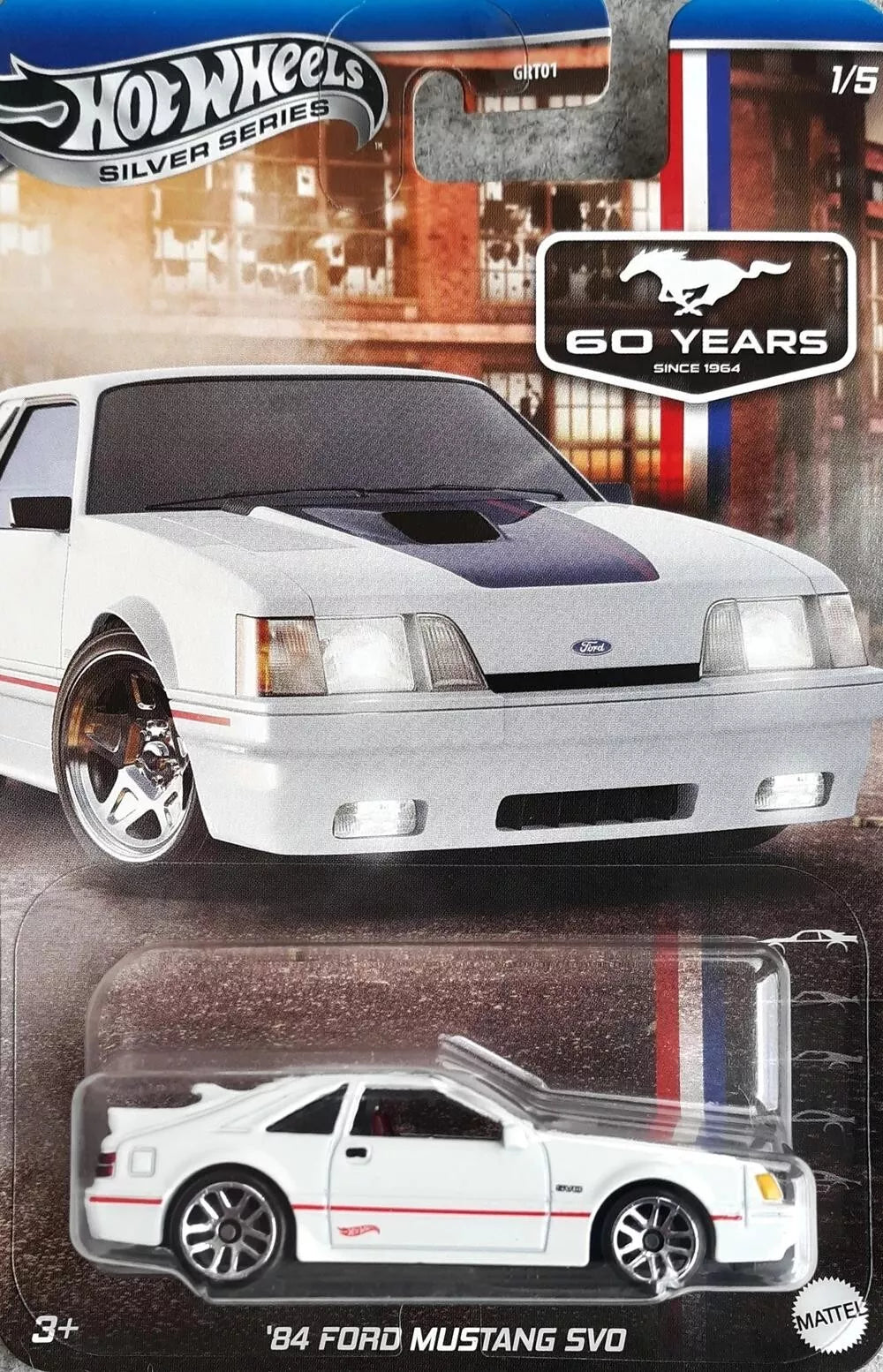 Hot Wheels 2024 Mustang 50 Years 1/5, '84 Mustang SVO, white