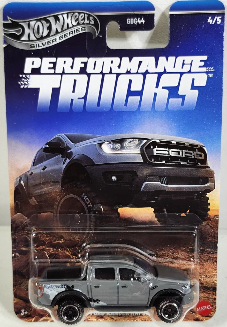 Hot Wheels 2026 Silver Series Performance Trucks 4/5, 2019 Ford Ranger Raptor, grey