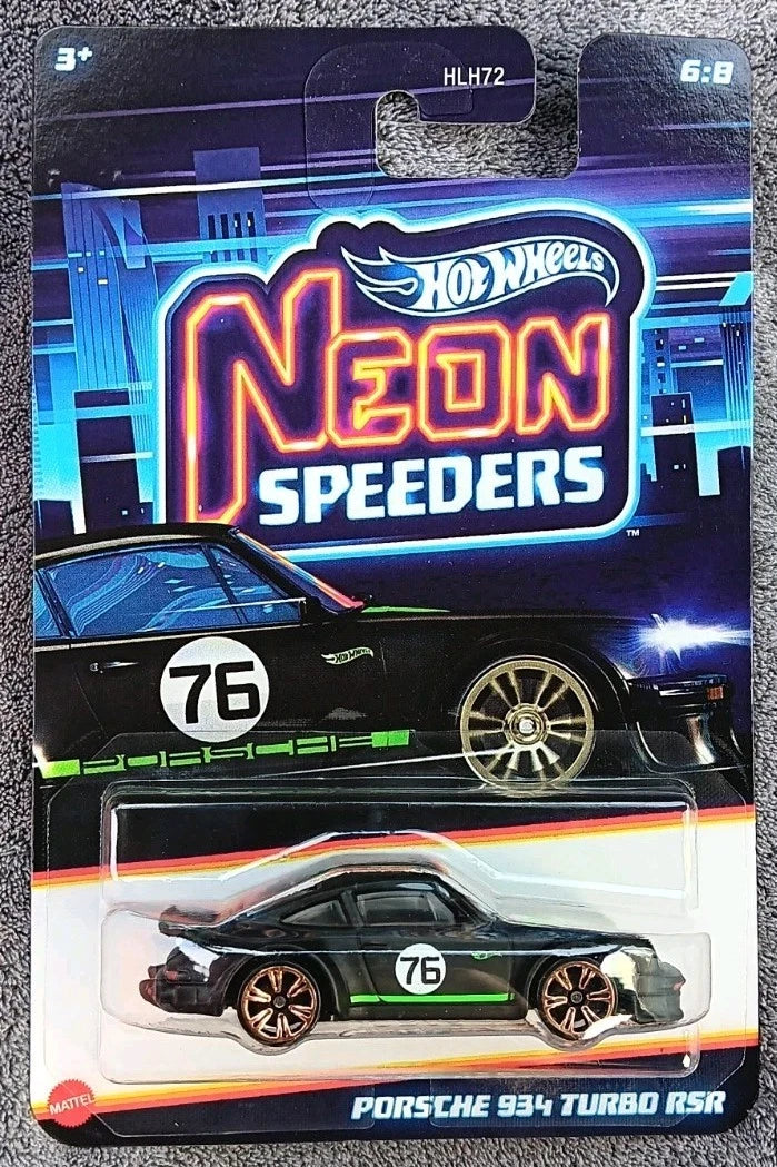 Hot Wheels 2025 Neon Speeders, Mix 2 6:8 Porsche 934 Turbo RSR