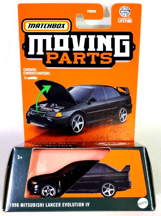 Matchbox 2023 Moving Parts 1996 Mitsubishi Lancer EVO IV, black