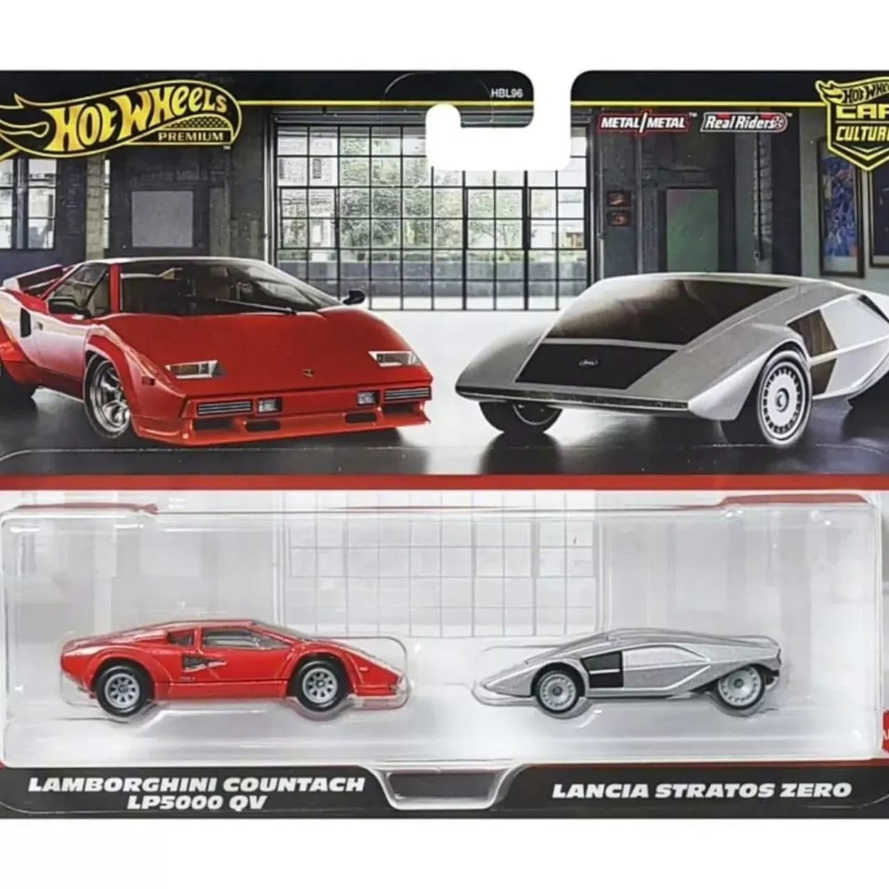 Hot Wheels Premium 2-pack Lamborghini Countach LP5000 QV / Lancia Stratos Zero