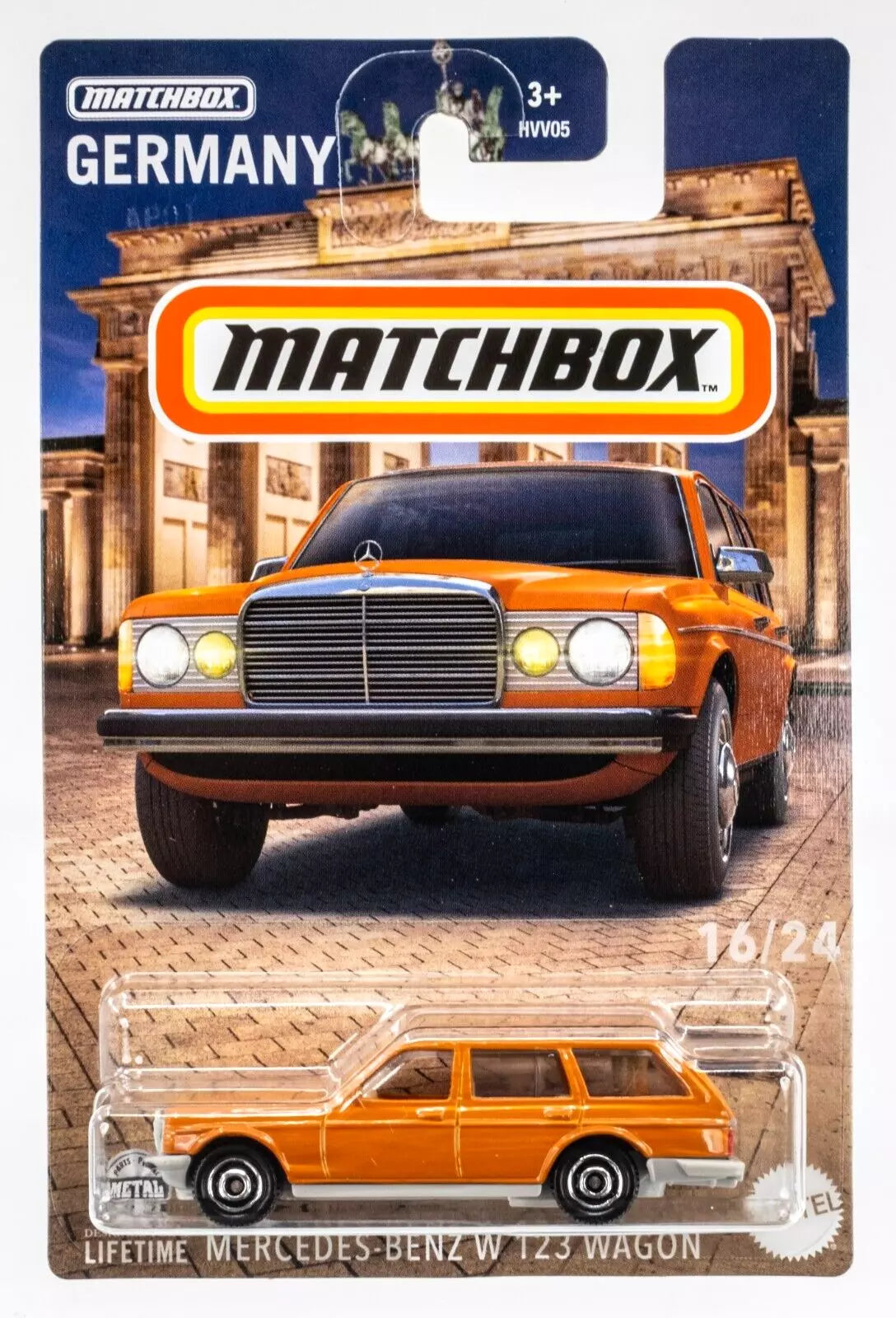 Matchbox 2024 European Streets #16/24 Mercedes-Benz W123 Wagon, orange